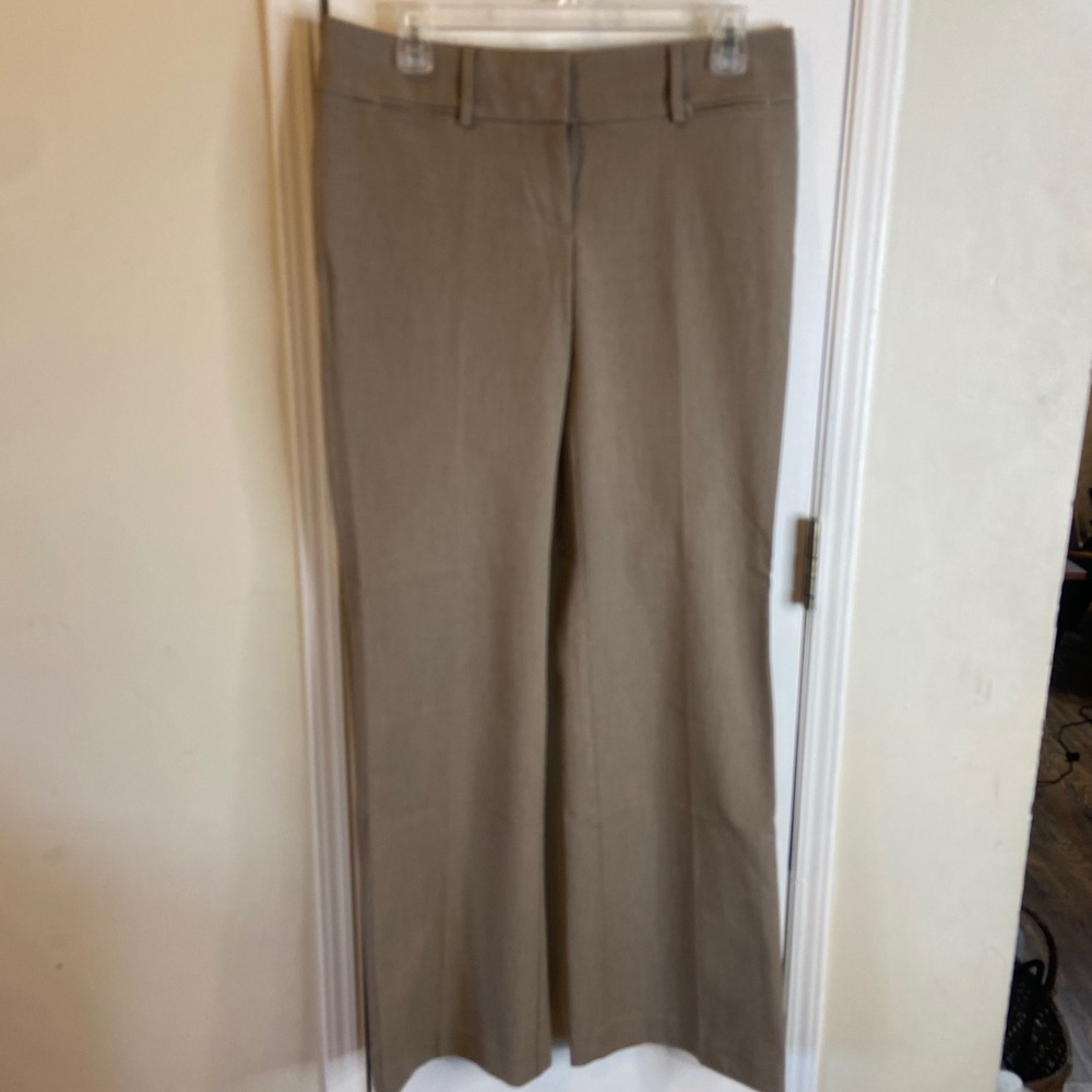 Ann Taylor LOFT Marisa Trouser Pants Tan Khaki Wide Leg Professional Size 2